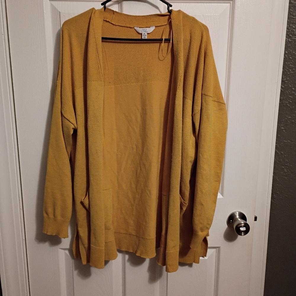 Time and Tru Mustard Yellow Women's Cardigan